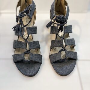 Bandolino Dark Gray Strappy Lace-Up Sandals